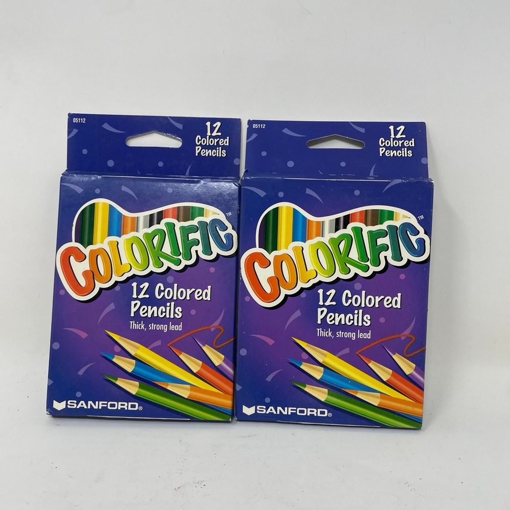 Vintage 1998 Sanford Colorific 12 Colored Pencils Set of 2 Made in USA 05112